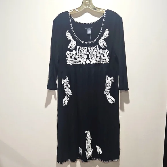 Chelsea & Theodore Blue Long Sleeve Scoop Neck Dress size XL - Picture 1 of 10